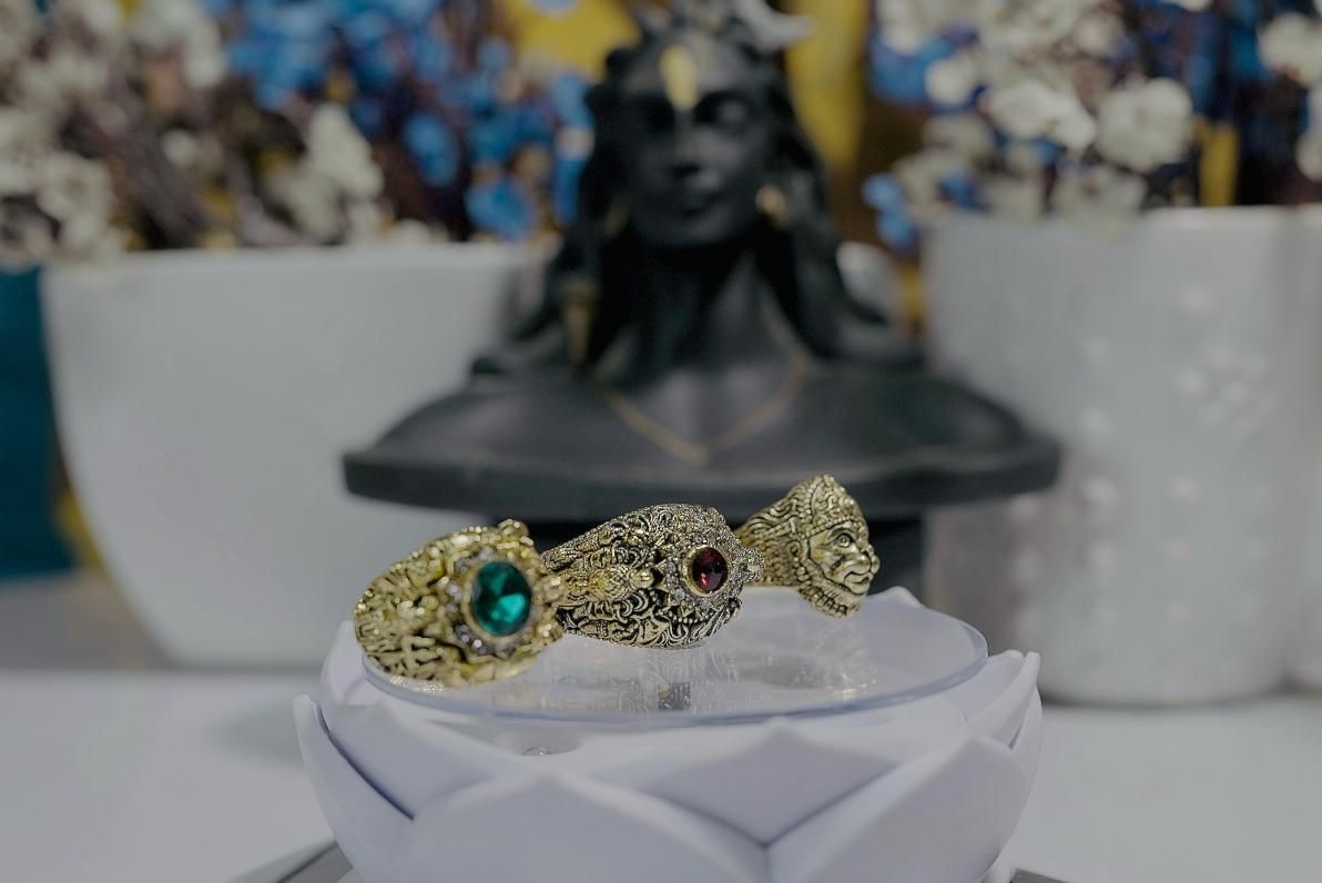 Religious Ring of Shivji Ganeshji & Hanumanji Combo of 3